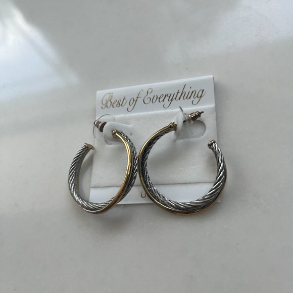 Silver and gold colored hoop earrings - Picture 1 of 7